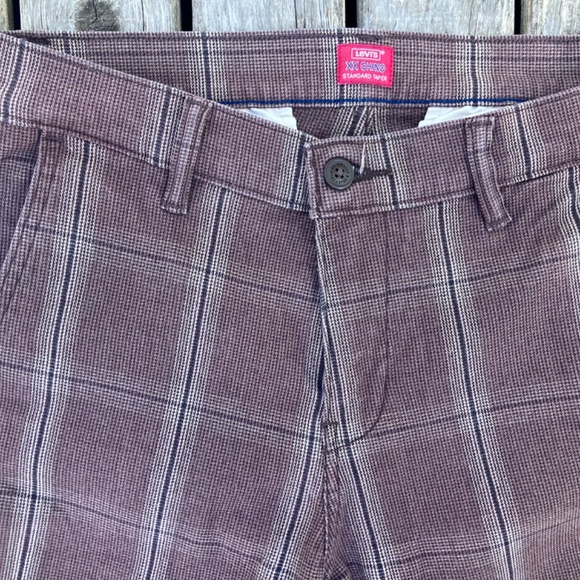 Levi’s XX Chino Standard Taper Fit Men’s Brown Plaid Pants | Size 28x32 - Picture 4 of 10